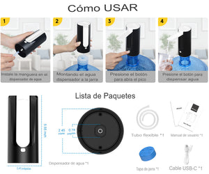 AquaSmart Pro - DISPENSADOR DE AGUA AUTOMÁTICO PROFESIONAL (Negro)