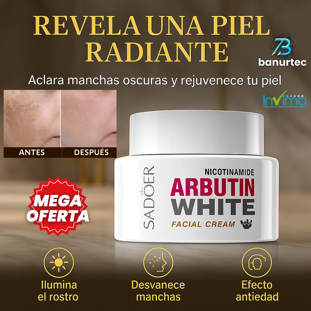 Oferta Especial: ArbutinWhite™  Crema Blanqueadora De Nicotinamida y Arbutina