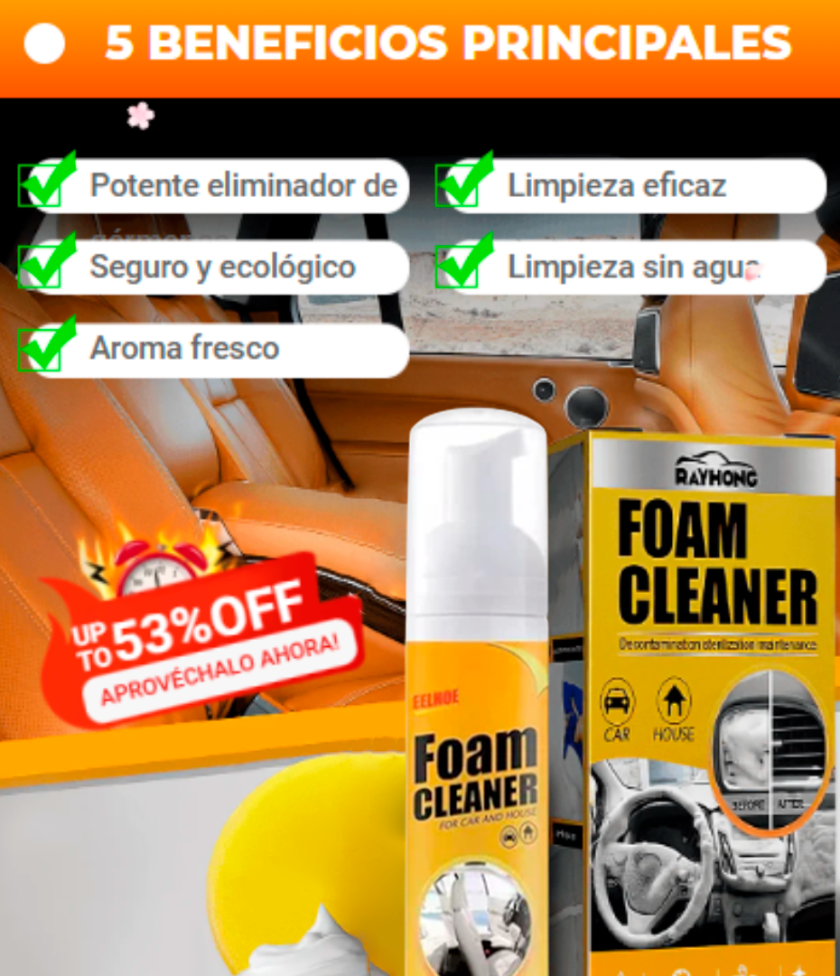 (2x1) Espuma Limpiadora Multiusos "Foam Cleaner" (1 Grande y 1 Pequeño)