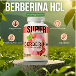 Berberina - Cápsulas de Equilibrio de la Glucosa y Prevención Diabética con Canela y Cúrcuma.